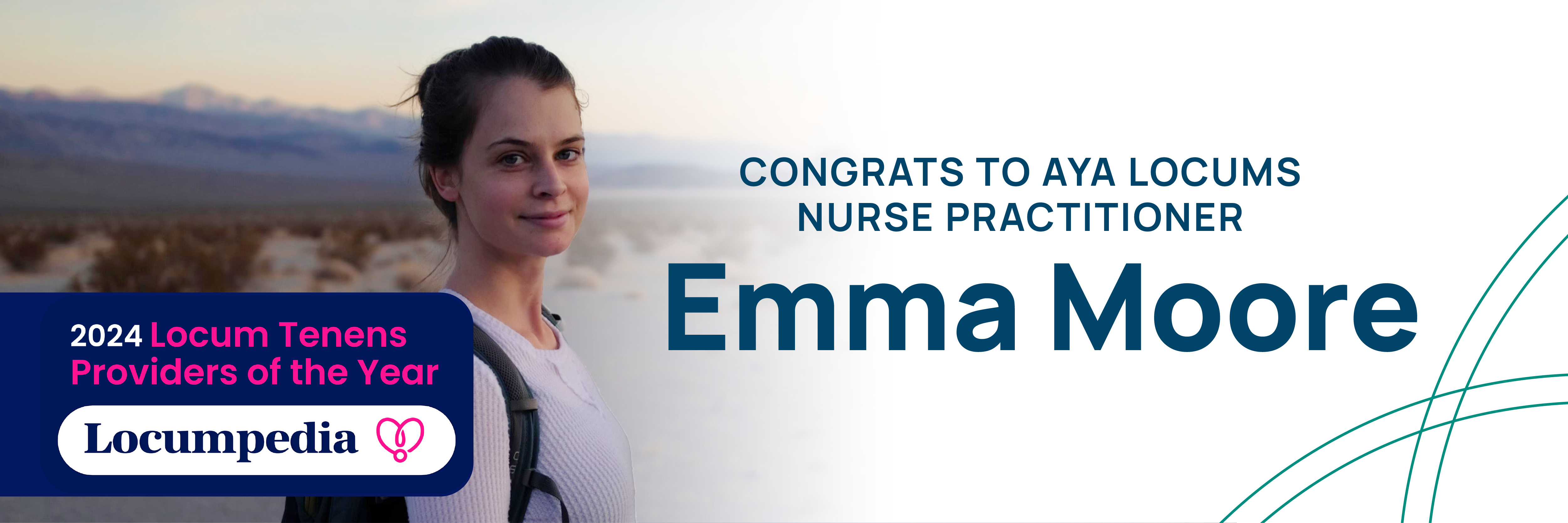 Aya Locums nurse practitioner Emma Moore named 2024 Locum Tenens Provider of the Year by Locumpedia